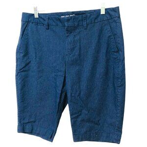 Gap Slim City Khakis Women's Size 12 Cotton Spandex Blend Blue Stipe Twill EUC